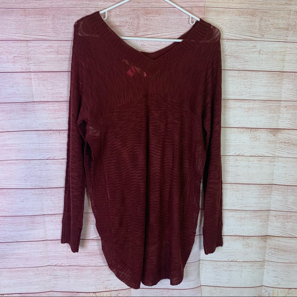 Rebellious One Burgundy Tunic Sweater‎ Medium
